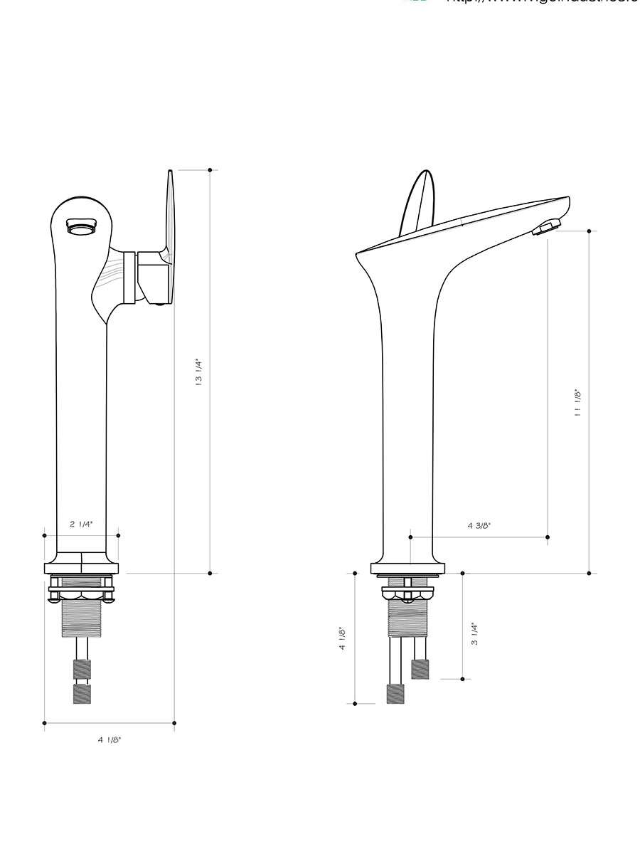Aura Vessel Faucet - Dimensions Aura Vessel Faucet - Dimensions