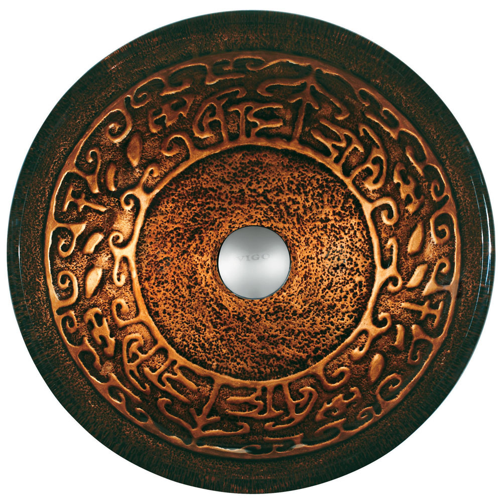 Golden Greek Vessel Sink - Top View Golden Greek Vessel Sink - Top View