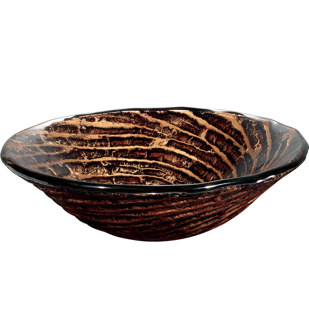 Chocolate Caramel Swirl Vessel Sink - Side View Chocolate Caramel Swirl Vessel Sink - Side View