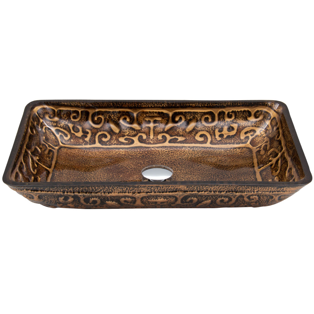 Rectangular Golden Greek Vessel Sink Rectangular Golden Greek Vessel Sink