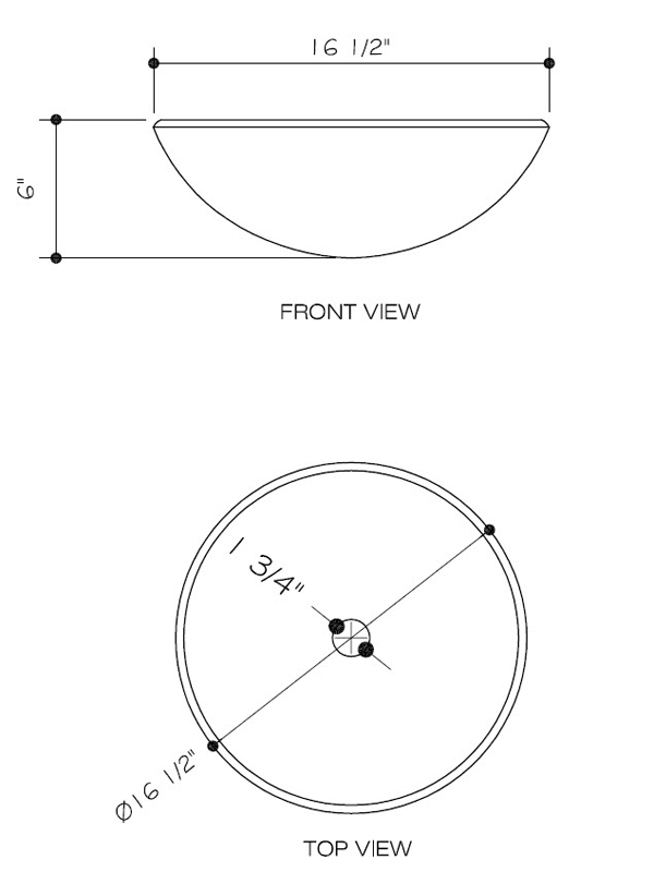 Dimensions for Russet Vessel Sink Dimensions for Russet Vessel Sink