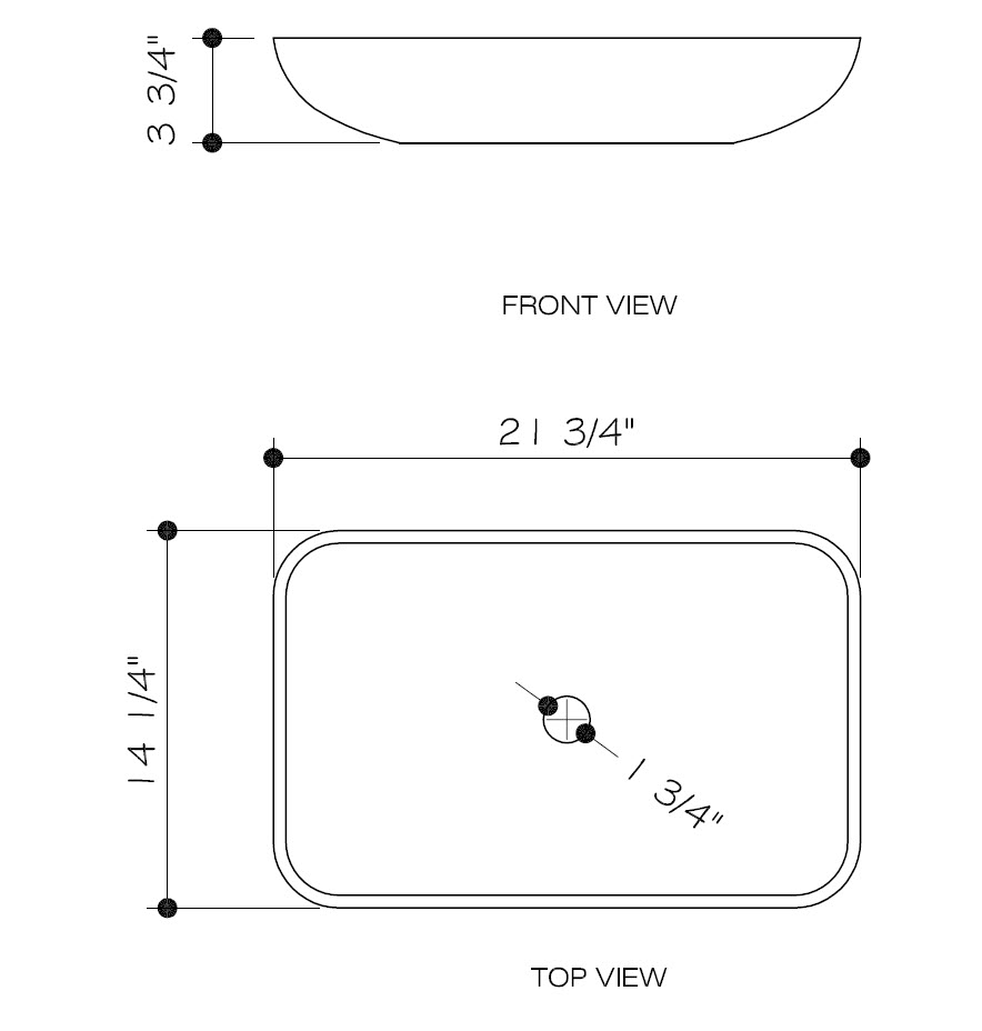 Dimensions for Rectangular Copper Vessel Sink Dimensions for Rectangular Copper Vessel Sink