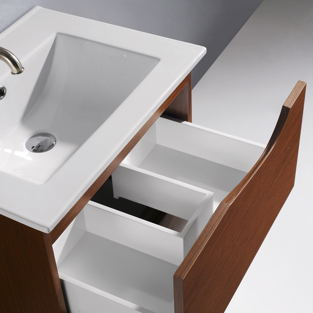 Top drawer is fitted around plumbing Top drawer is fitted around plumbing