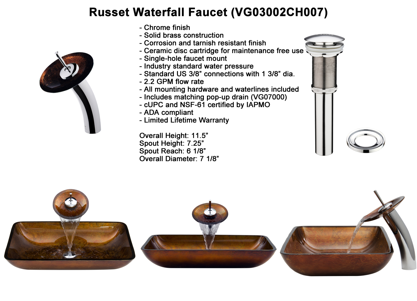 Rectangular Russet Vessel Sink - Dimensions Rectangular Russet Vessel Sink - Dimensions