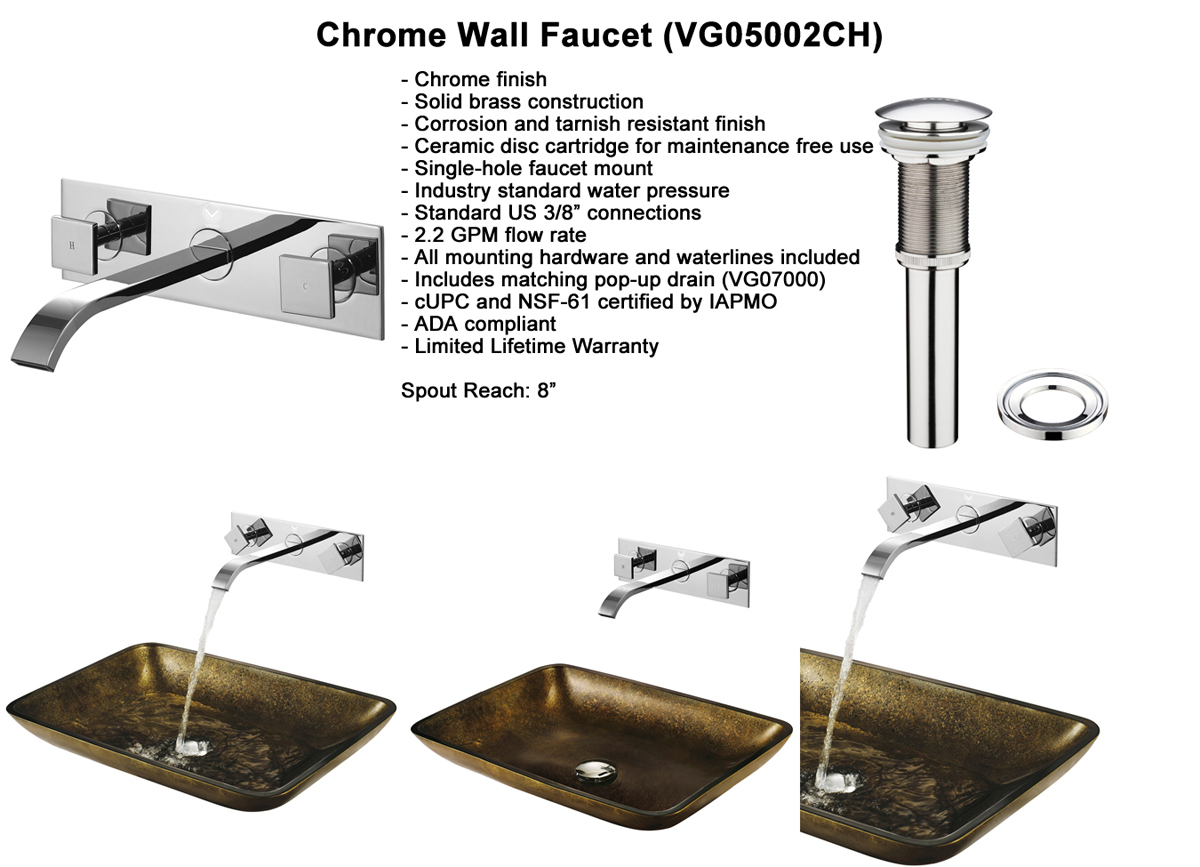Faucet Set 5 - Wall Faucet in Chrome (VGT112) Faucet Set 5 - Wall Faucet in Chrome (VGT112)