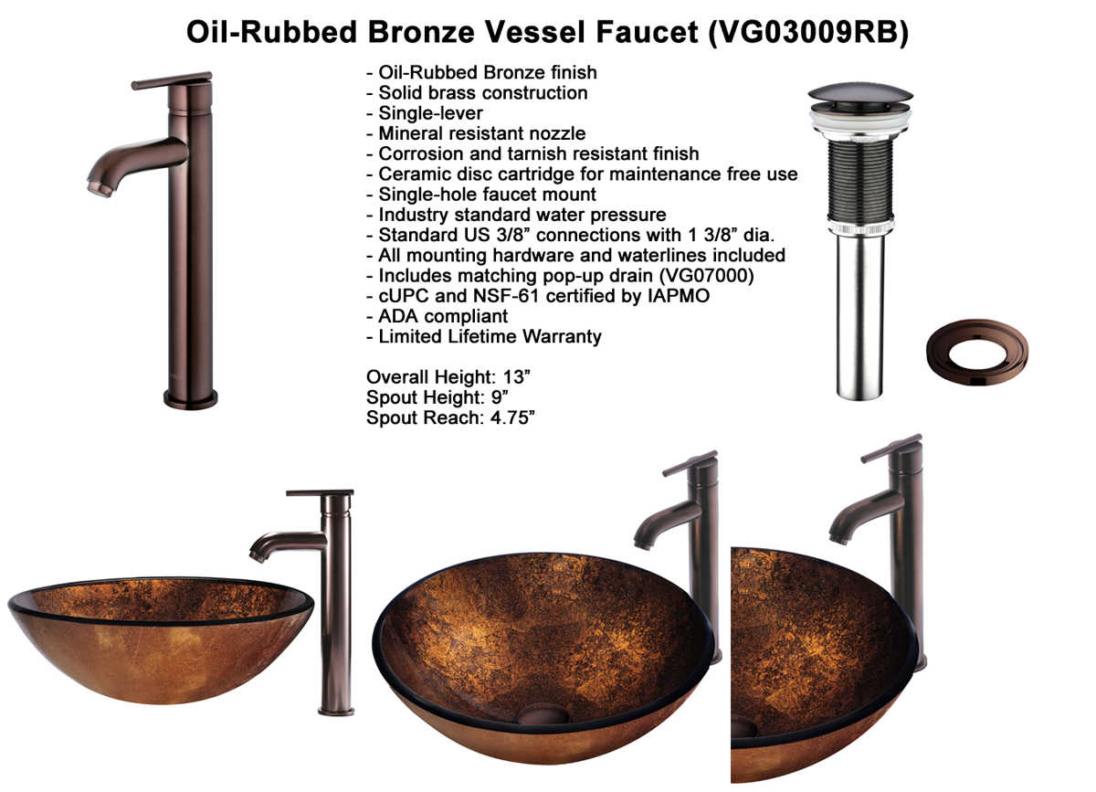 Faucet Set 5 - Vessel Faucet in Oil-Rubbed Bronze (VGT128) Faucet Set 5 - Vessel Faucet in Oil-Rubbed Bronze (VGT128)