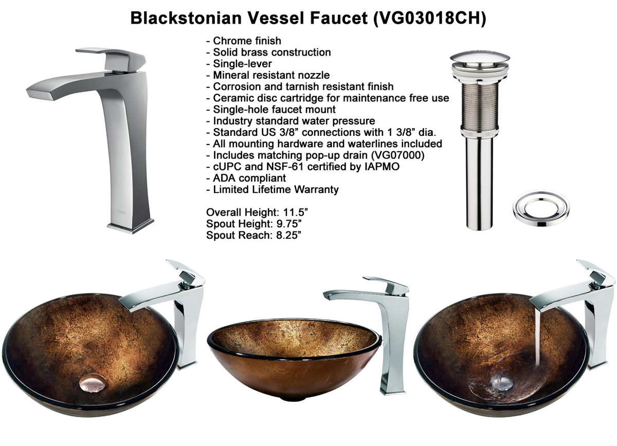Faucet Set 6 - Blackstonian Vessel Faucet (VGT141) Faucet Set 6 - Blackstonian Vessel Faucet (VGT141)