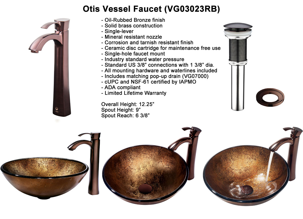Faucet Set 7 - Otis Vessel Faucet in Oil-Rubbed Bronze (VGT152) Faucet Set 7 - Otis Vessel Faucet in Oil-Rubbed Bronze (VGT152)