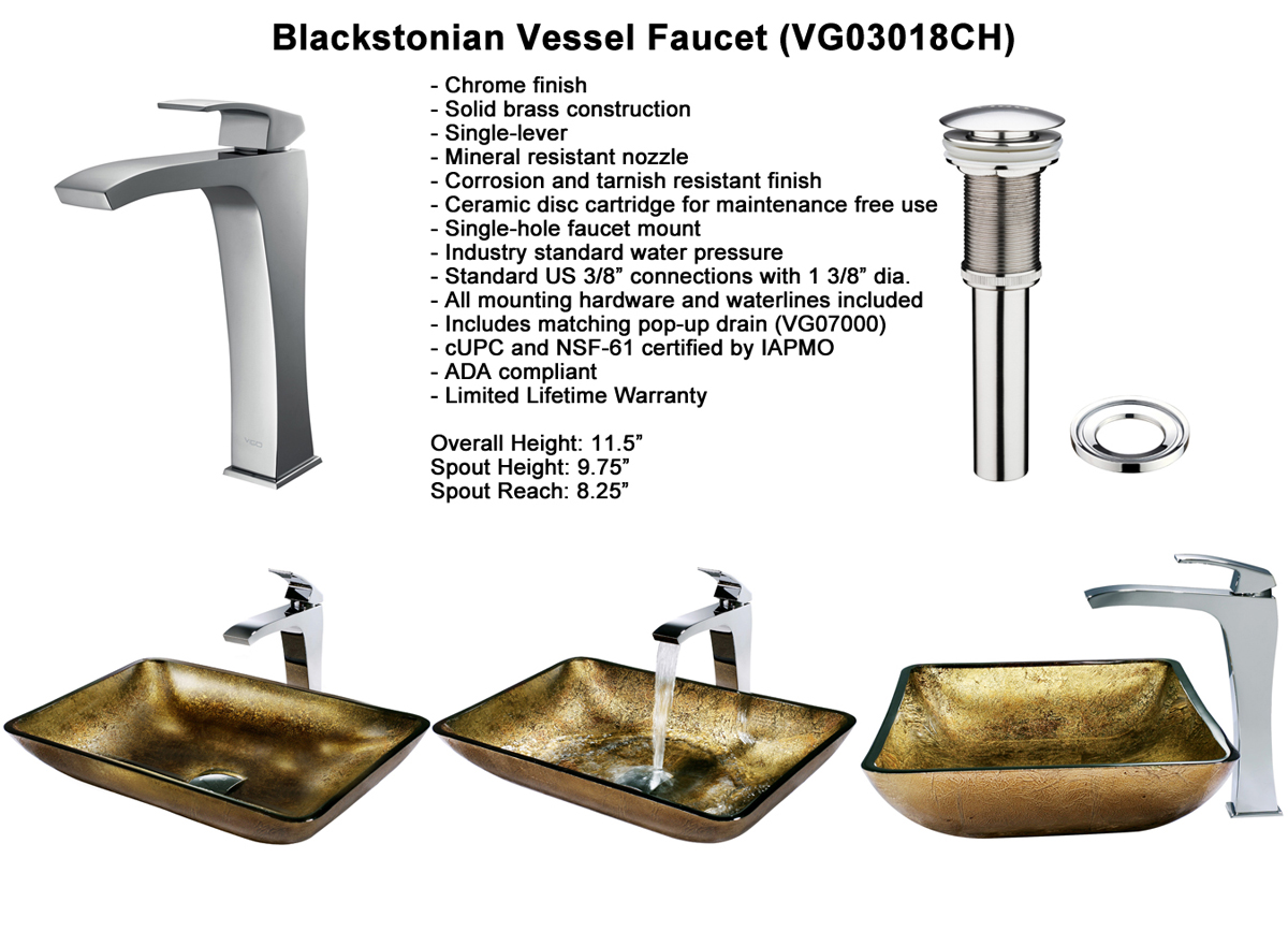 Faucet Set 6 - Blackstonian Vessel Faucet in Chrome (VGT156) Faucet Set 6 - Blackstonian Vessel Faucet in Chrome (VGT156)