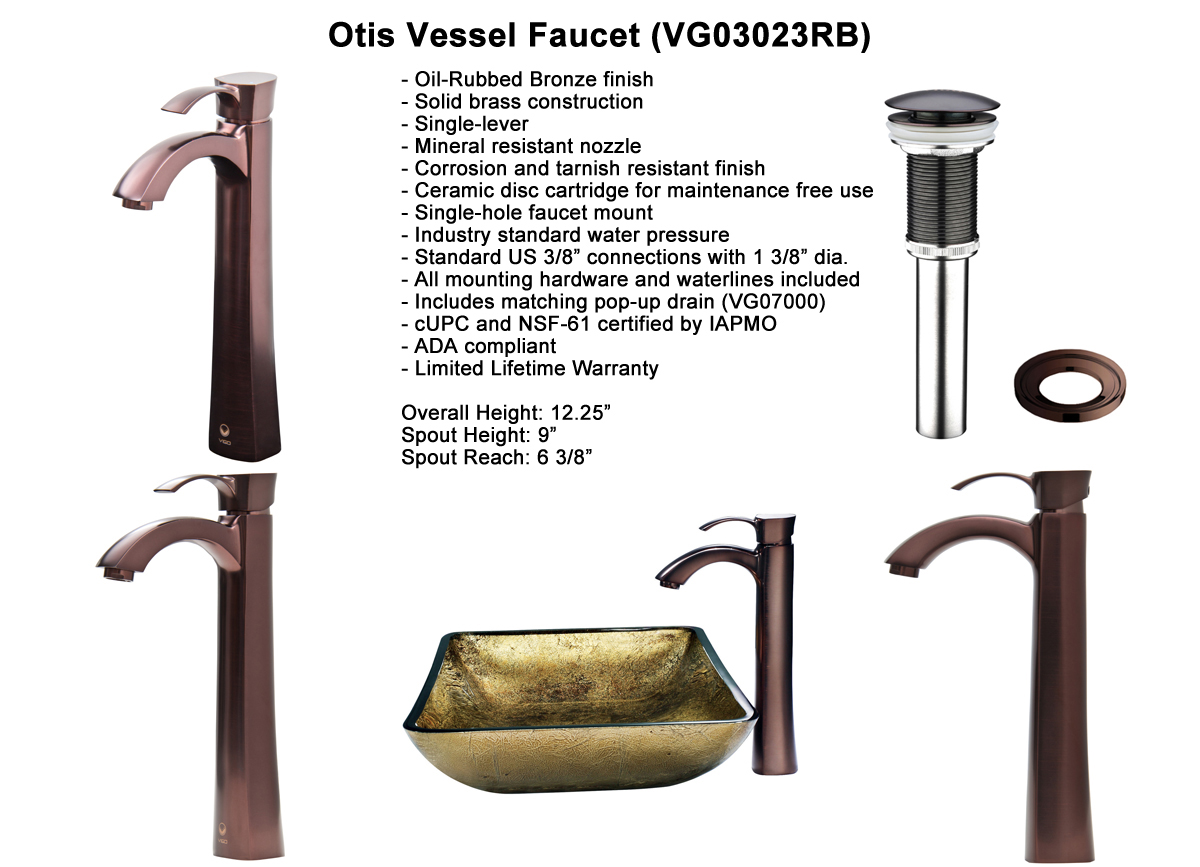 Faucet Set 7 - Otis Vessel Faucet in Oil-Rubbed Bronze (VGT157) Faucet Set 7 - Otis Vessel Faucet in Oil-Rubbed Bronze (VGT157)