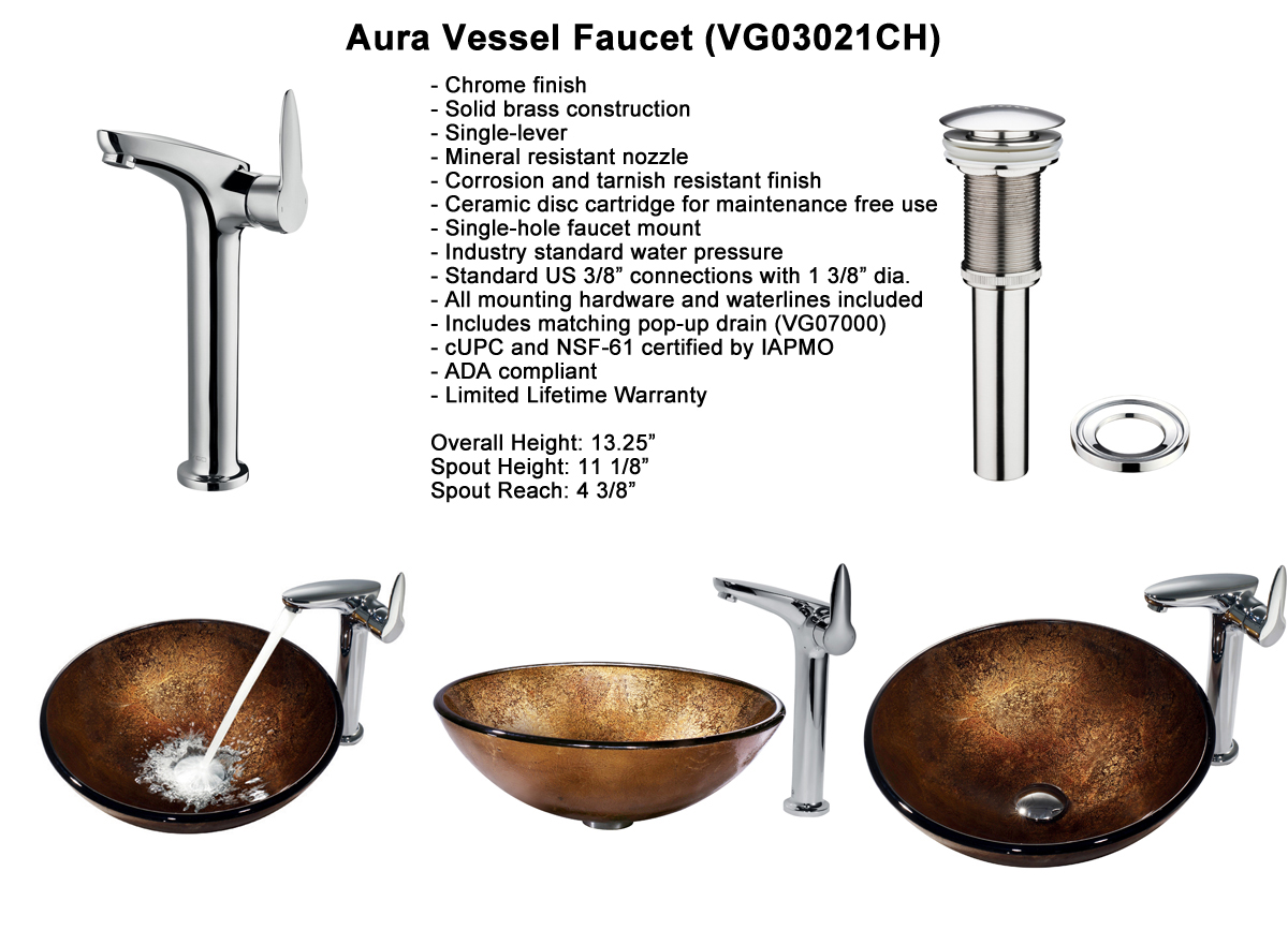 Faucet Set 8 - Aura Vessel Faucet (VGT158) Faucet Set 8 - Aura Vessel Faucet (VGT158)