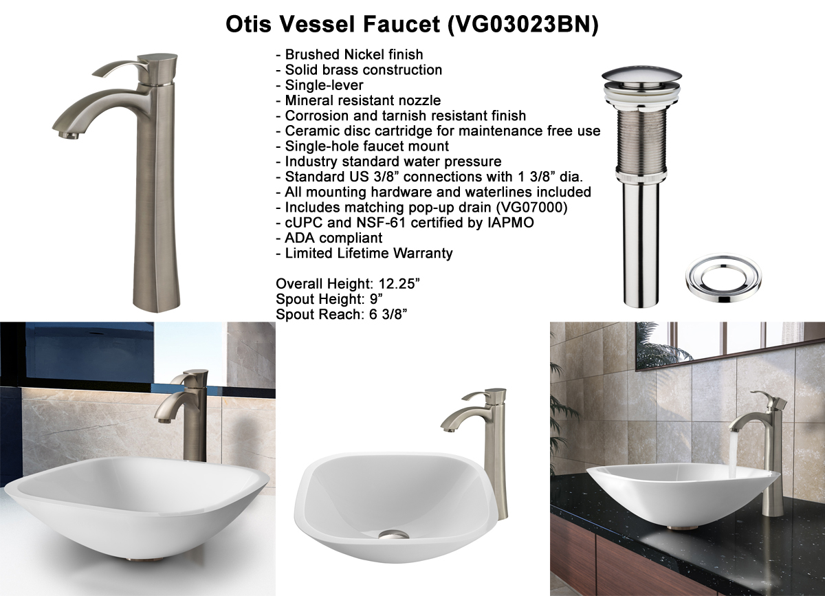 Faucet Set 2 - Otis Vessel Faucet in Brushed Nickel (VGT205) Faucet Set 2 - Otis Vessel Faucet in Brushed Nickel (VGT205)