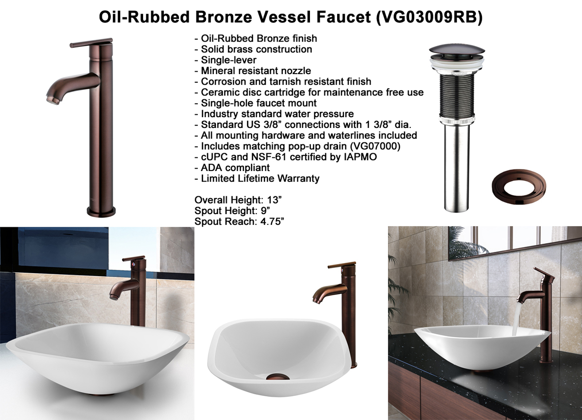 Faucet Set 3 - Vessel Faucet in Oil-Rubbed Bronze (VGT206) Faucet Set 3 - Vessel Faucet in Oil-Rubbed Bronze (VGT206)