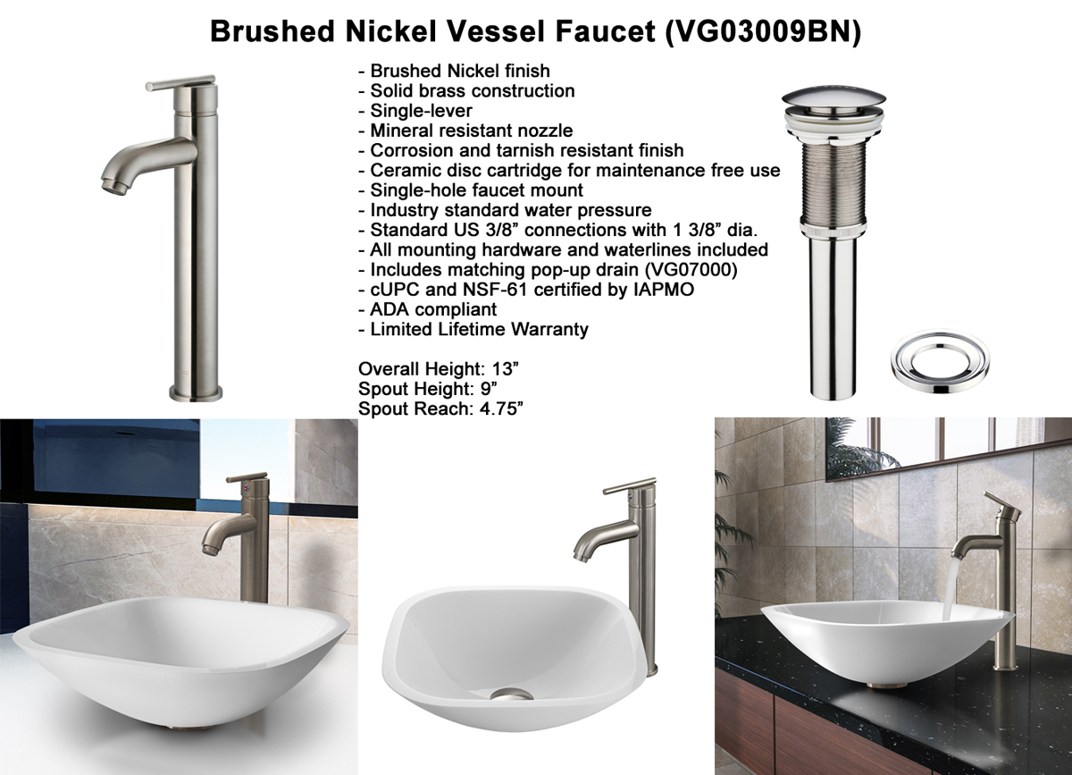 Faucet Set 4 - Vessel Faucet in Brushed Nickel (VGT207) Faucet Set 4 - Vessel Faucet in Brushed Nickel (VGT207)