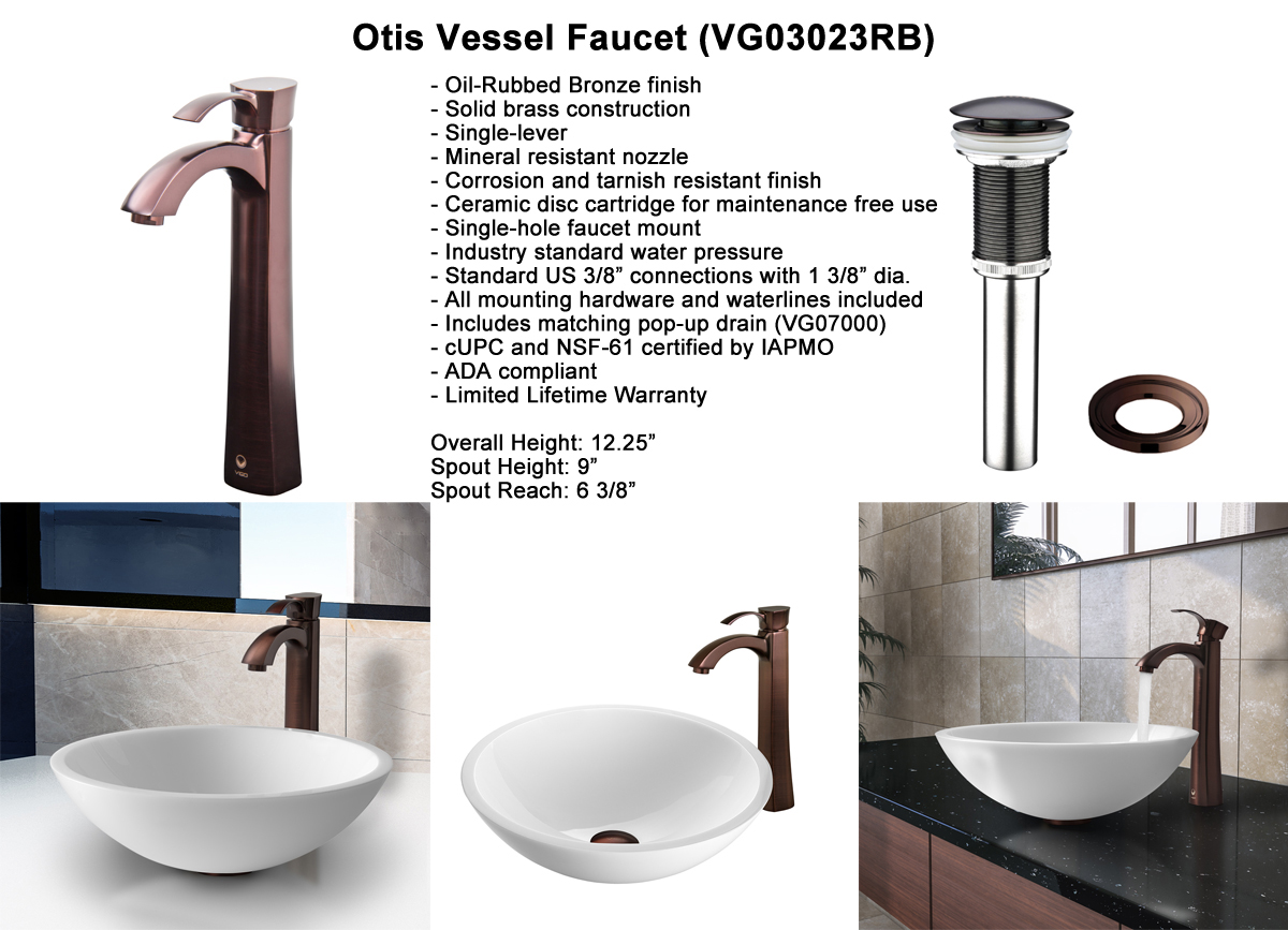 Faucet Set 1 - Otis Vessel Faucet in Oil-Rubbed Bronze (VGT208) Faucet Set 1 - Otis Vessel Faucet in Oil-Rubbed Bronze (VGT208)
