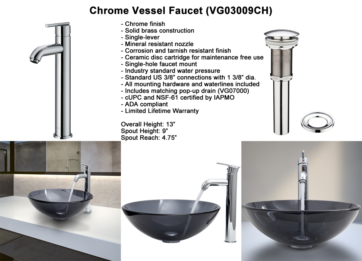 Faucet Set 5 - Chrome Vessel Faucet (VGT256) Faucet Set 5 - Chrome Vessel Faucet (VGT256)