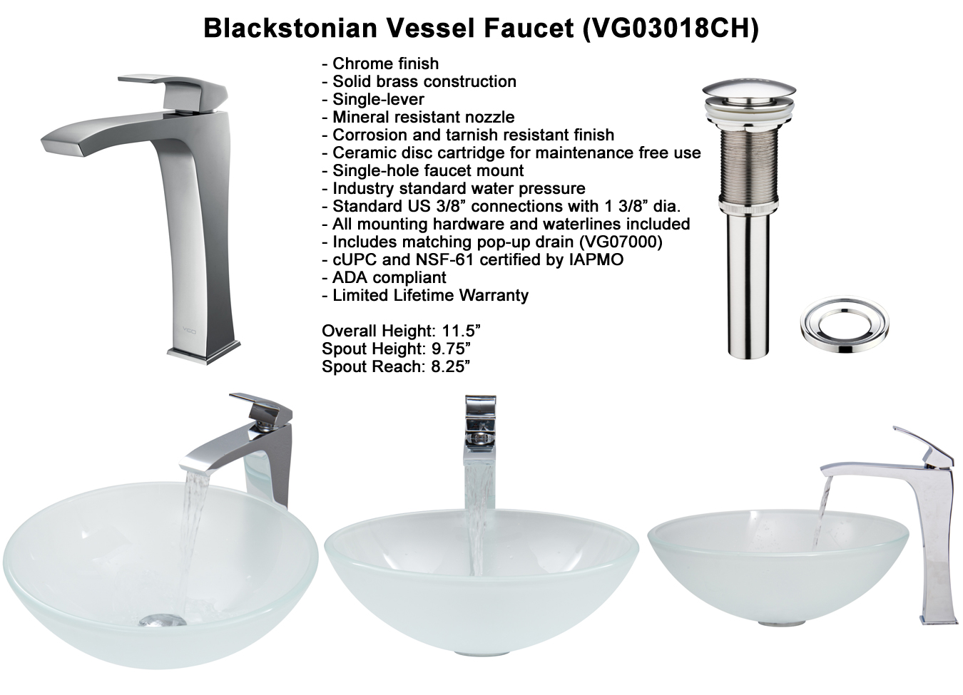 Faucet Set 4 - Blackstonian Vessel Faucet (VGT267) Faucet Set 4 - Blackstonian Vessel Faucet (VGT267)