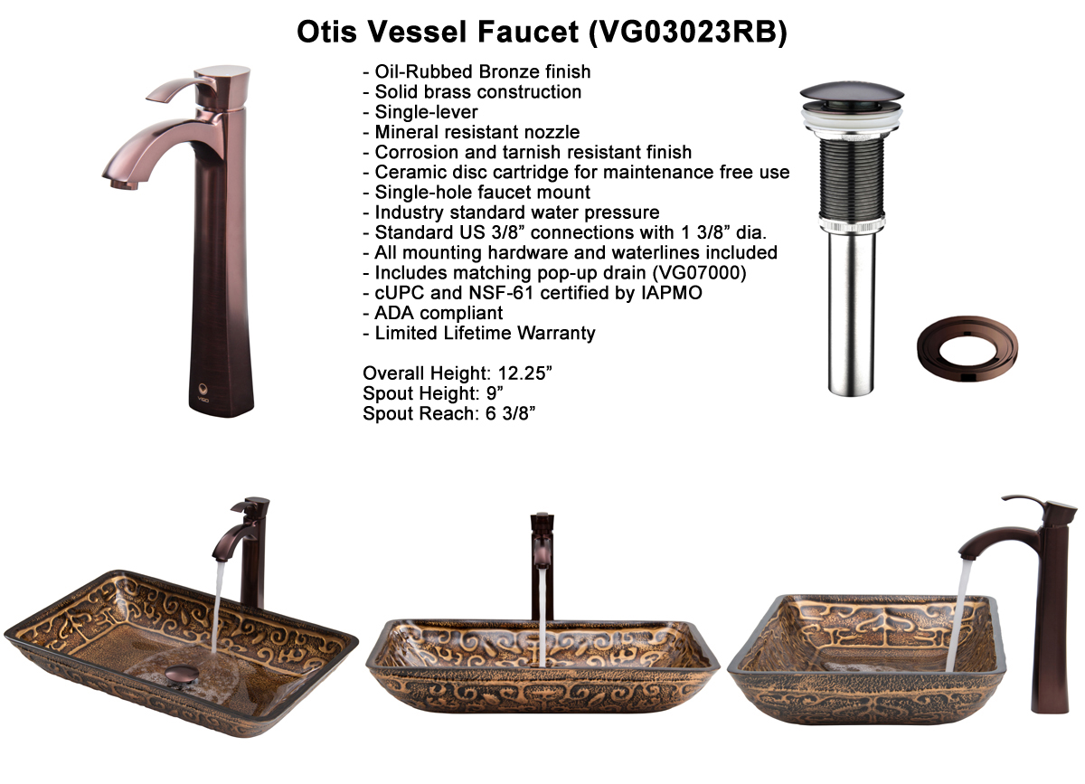 Faucet Set 4 - Otis Vessel Faucet in Oil-Rubbed Bronze (VGT285) Faucet Set 4 - Otis Vessel Faucet in Oil-Rubbed Bronze (VGT285)