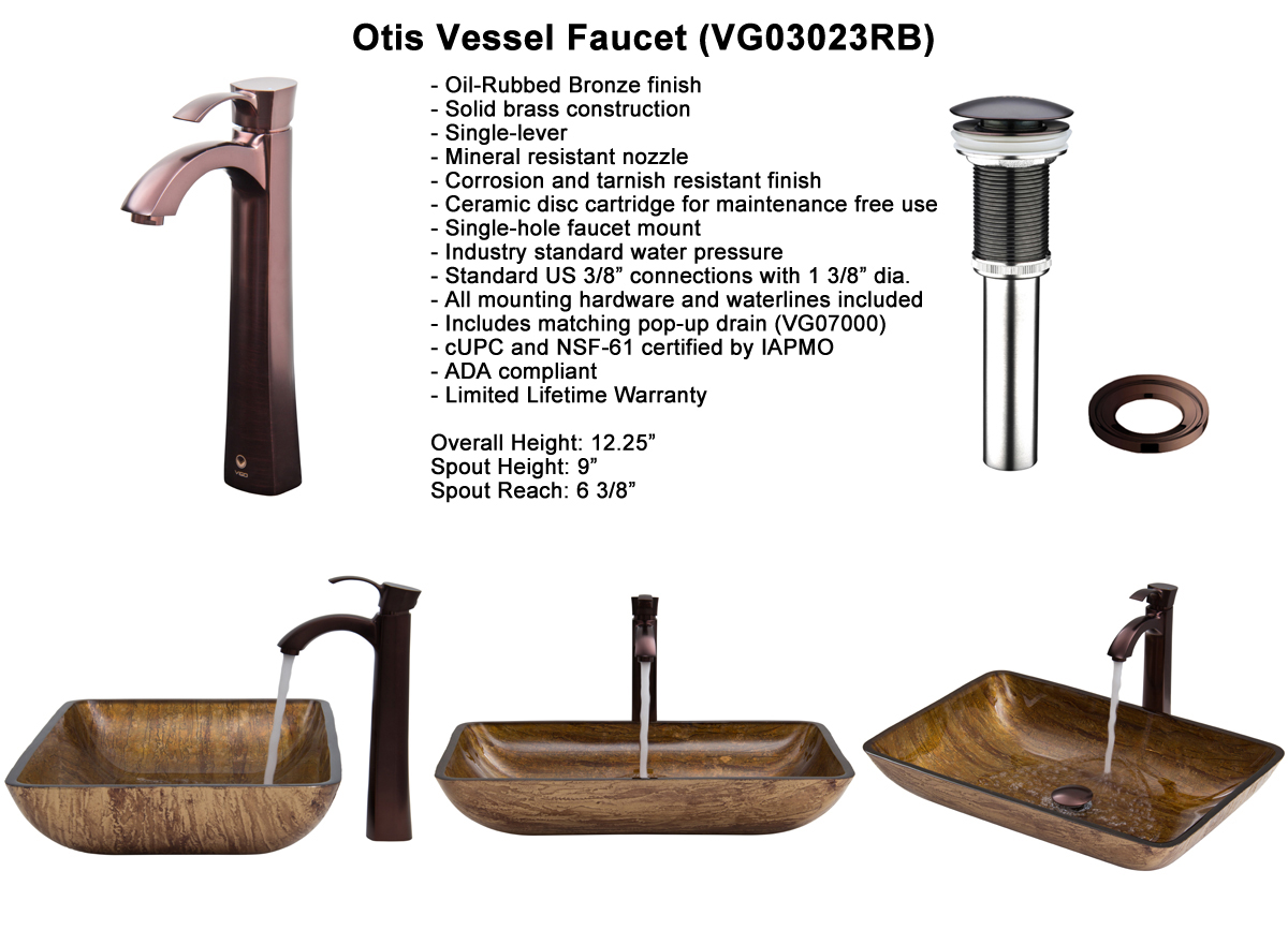 Faucet Set 4 - Otis Vessel Faucet in Oil-Rubbed Bronze (VGT293) Faucet Set 4 - Otis Vessel Faucet in Oil-Rubbed Bronze (VGT293)