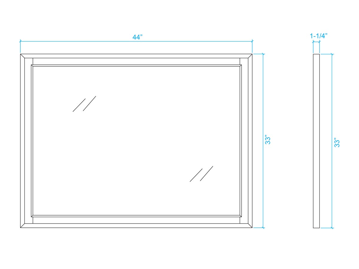 Optional Large Mirror - Dimensions