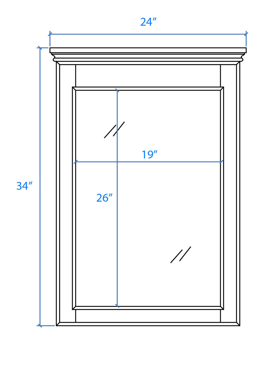 Optional Mirror - Dimensions Optional Mirror - Dimensions