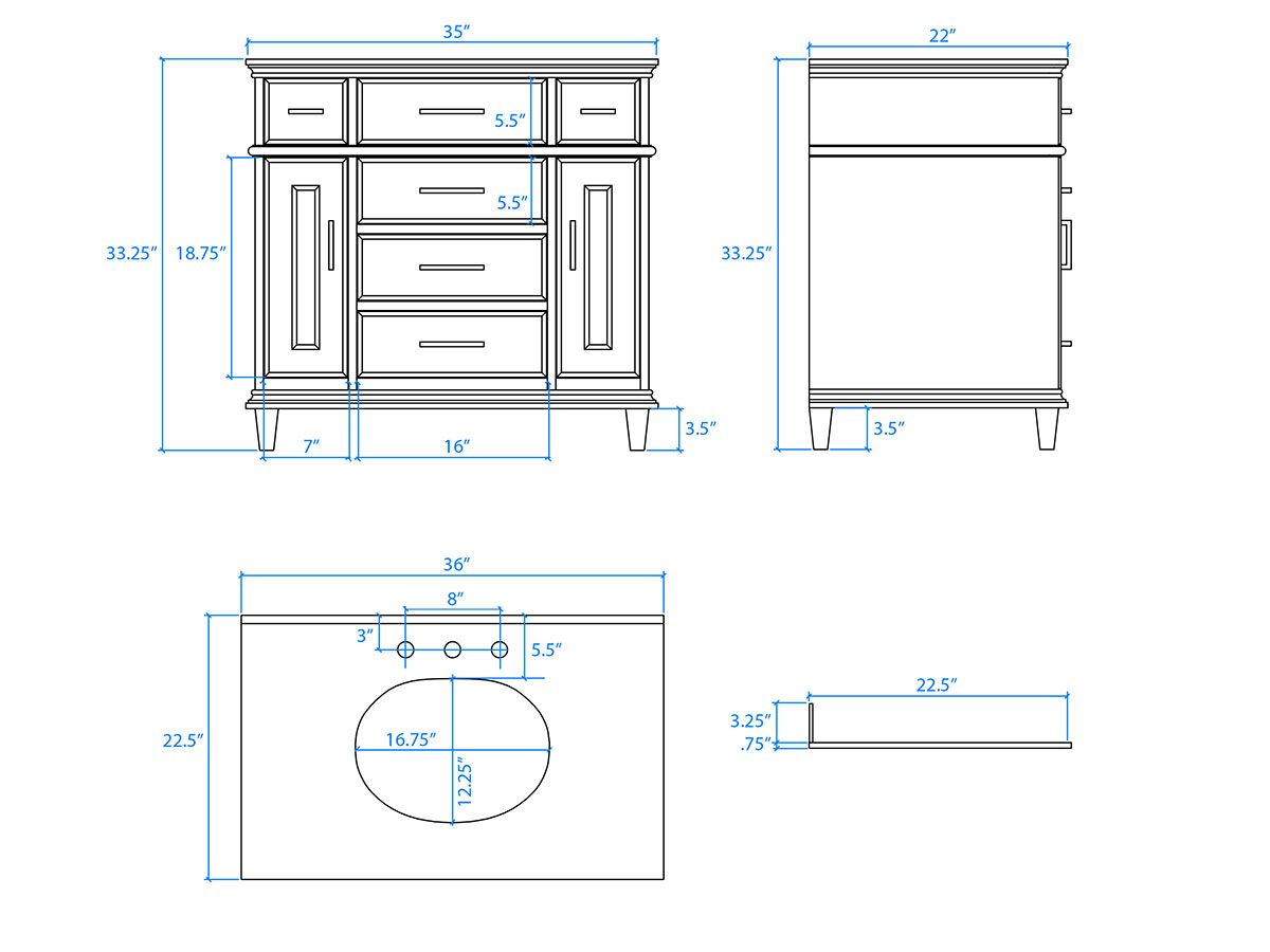 Bathroom Vanity Measurement Diagram