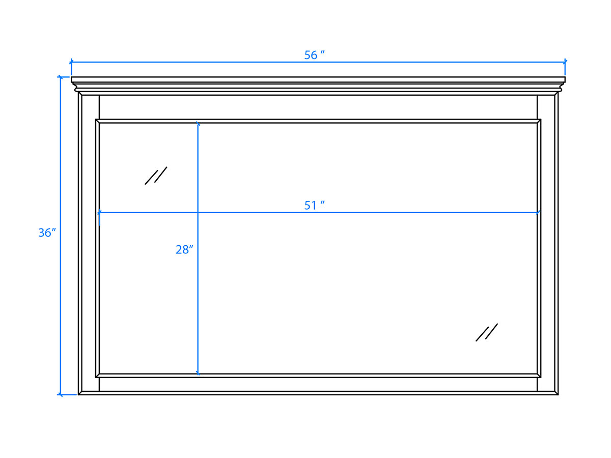 Large Mirror - Dimensions Large Mirror - Dimensions