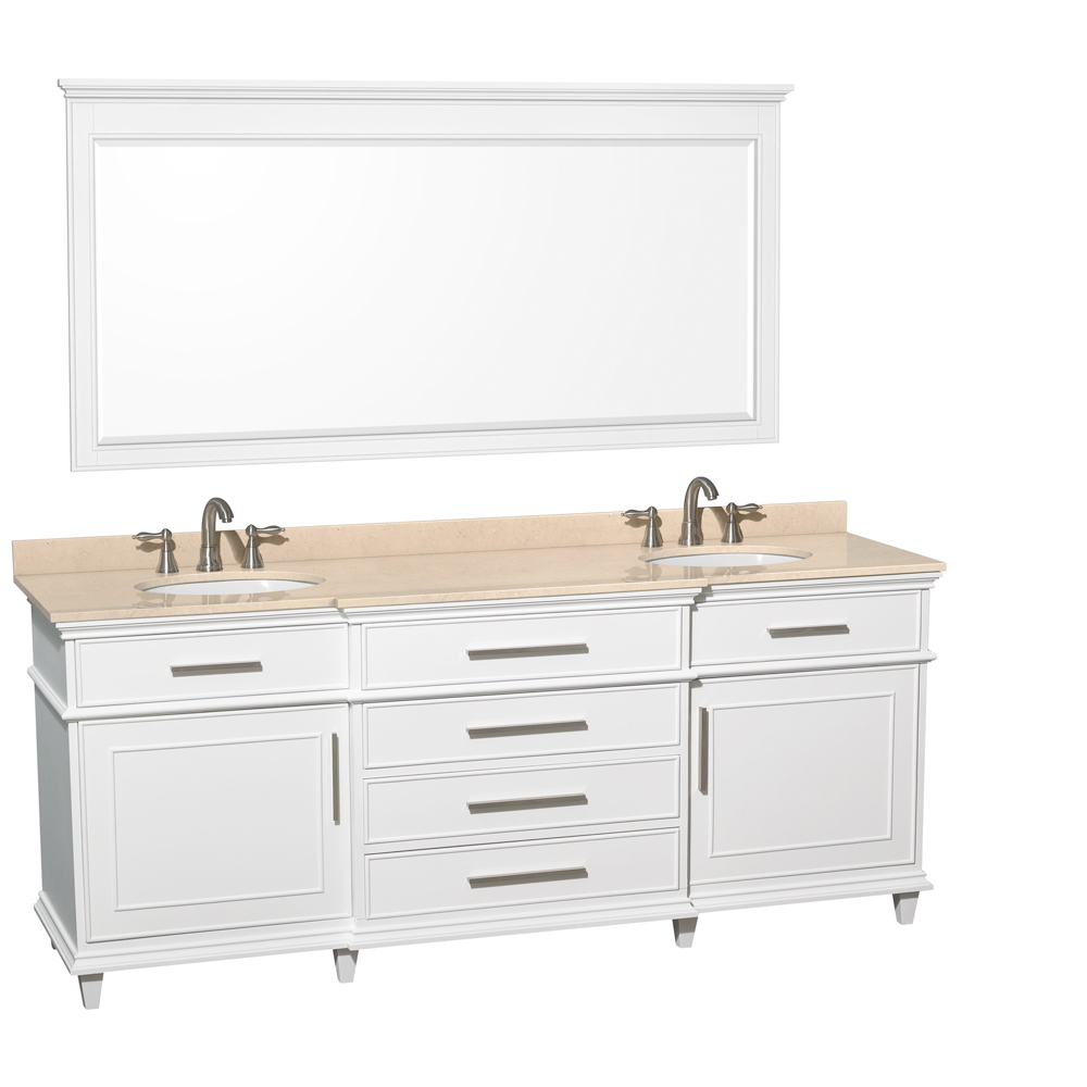 Cream Marble Top - Shown With Large Mirror Cream Marble Top - Shown With Large Mirror