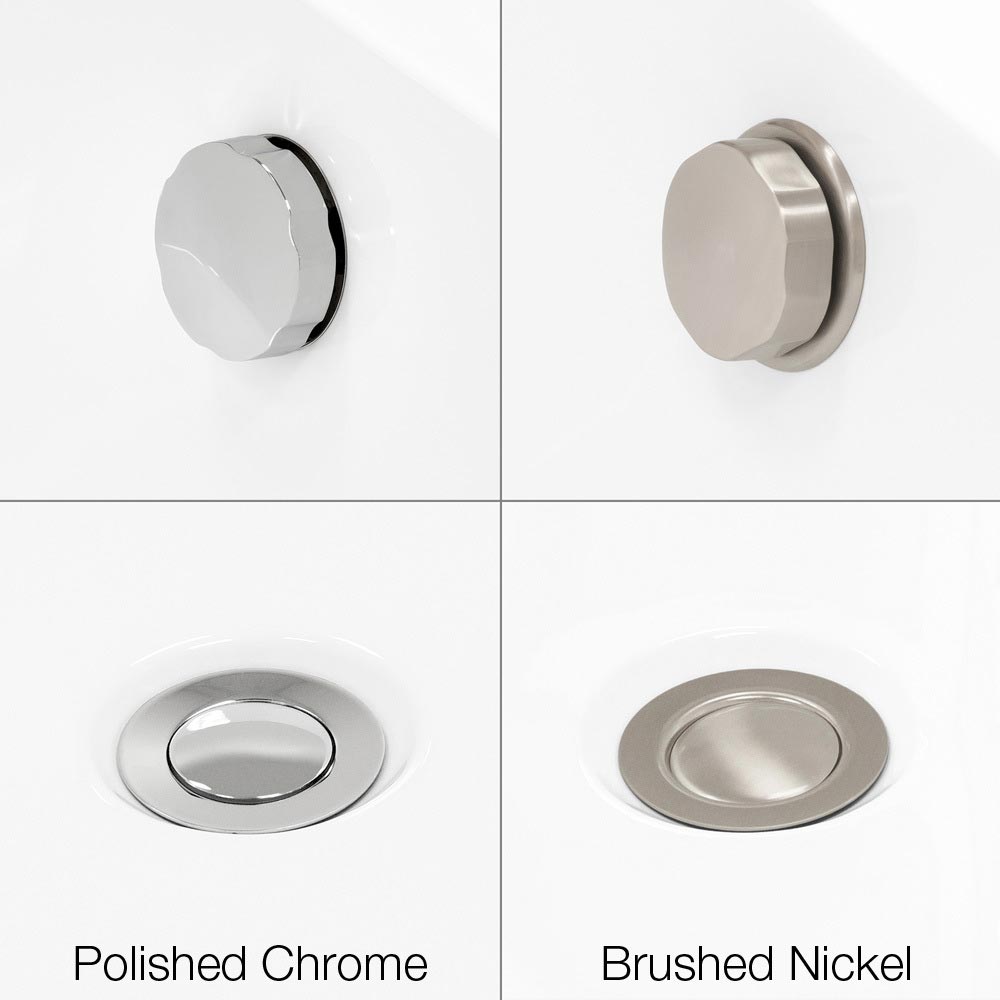 Brushed Nickel or Polished Chrome Hardware Brushed Nickel or Polished Chrome Hardware