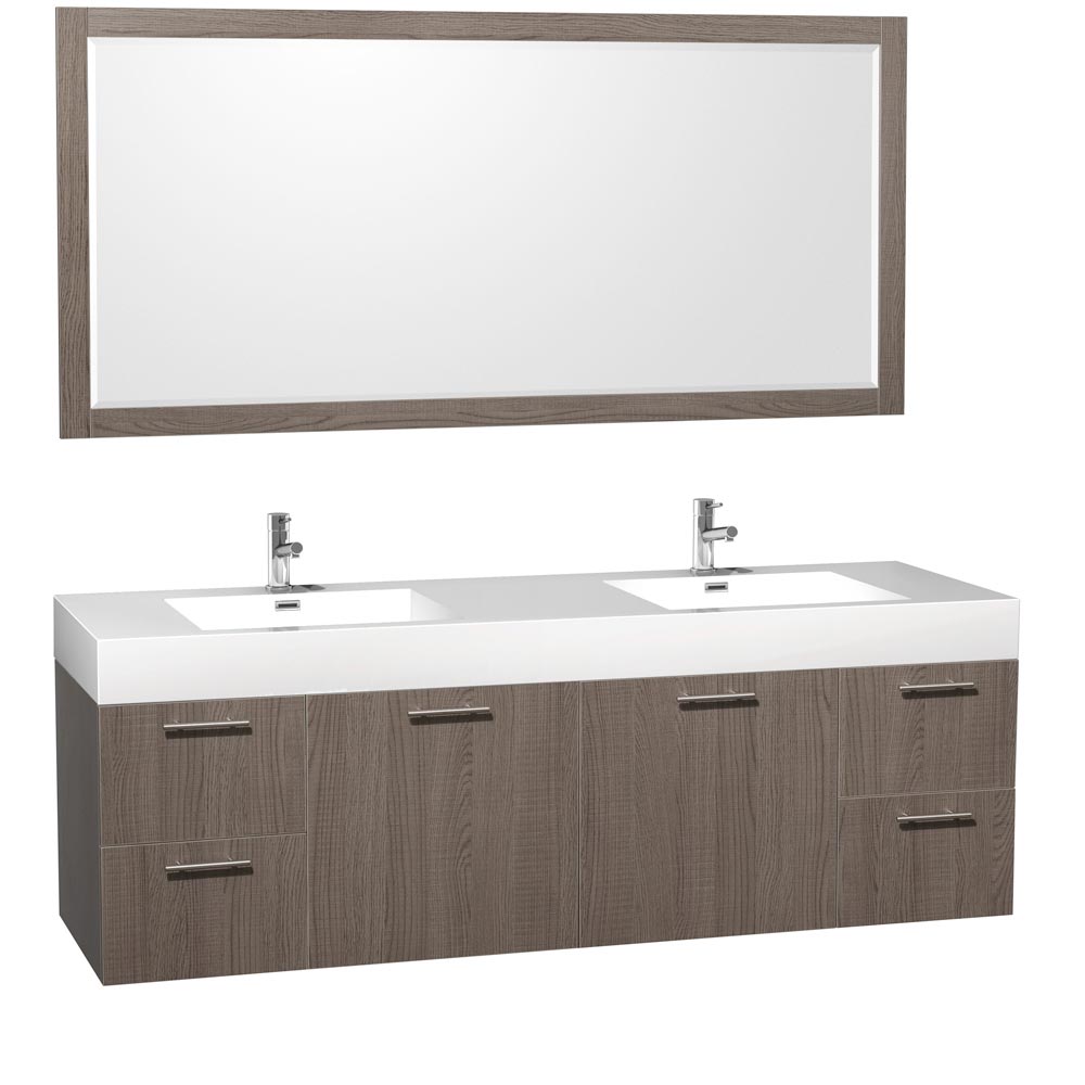 72" Amare Double Sink Vanity - Grey Oak 72" Amare Double Sink Vanity - Grey Oak