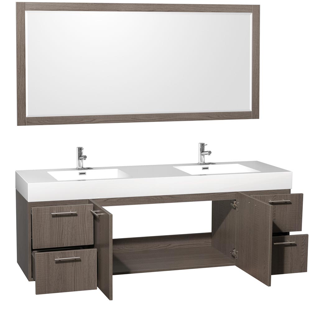 72" Amare Double Sink Vanity - Grey Oak 72" Amare Double Sink Vanity - Grey Oak