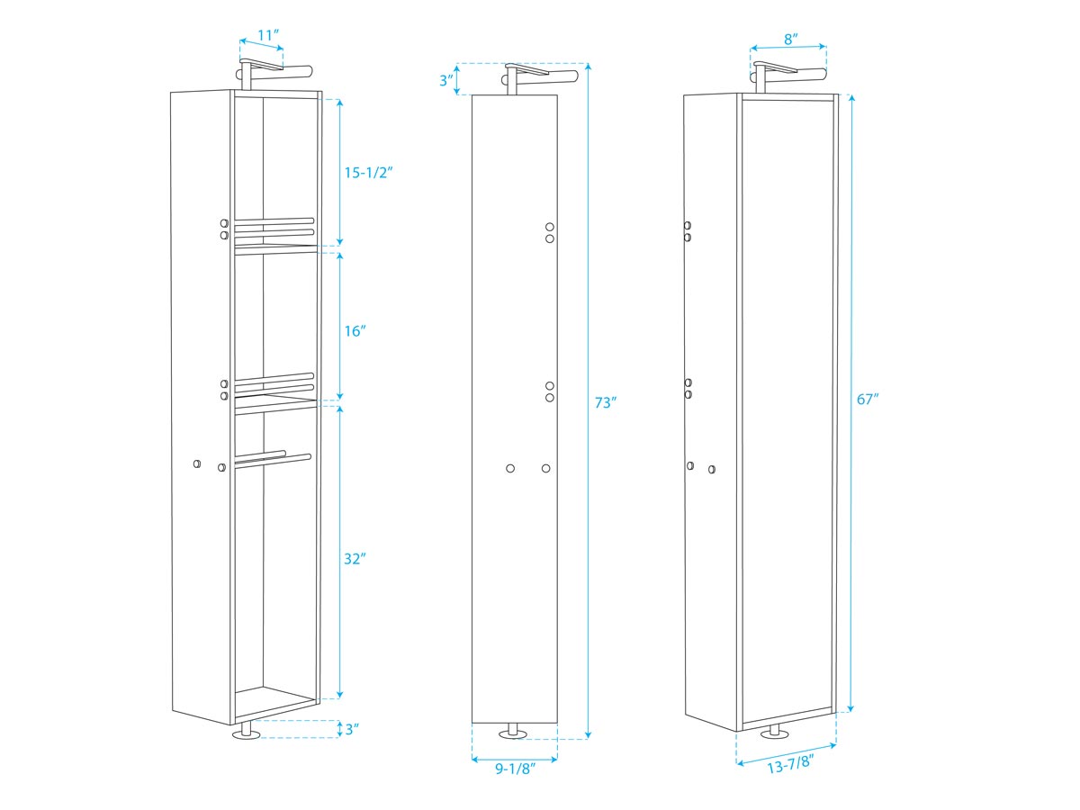 Optional Rotating Floor Cabinet - Dimensions Optional Rotating Floor Cabinet - Dimensions