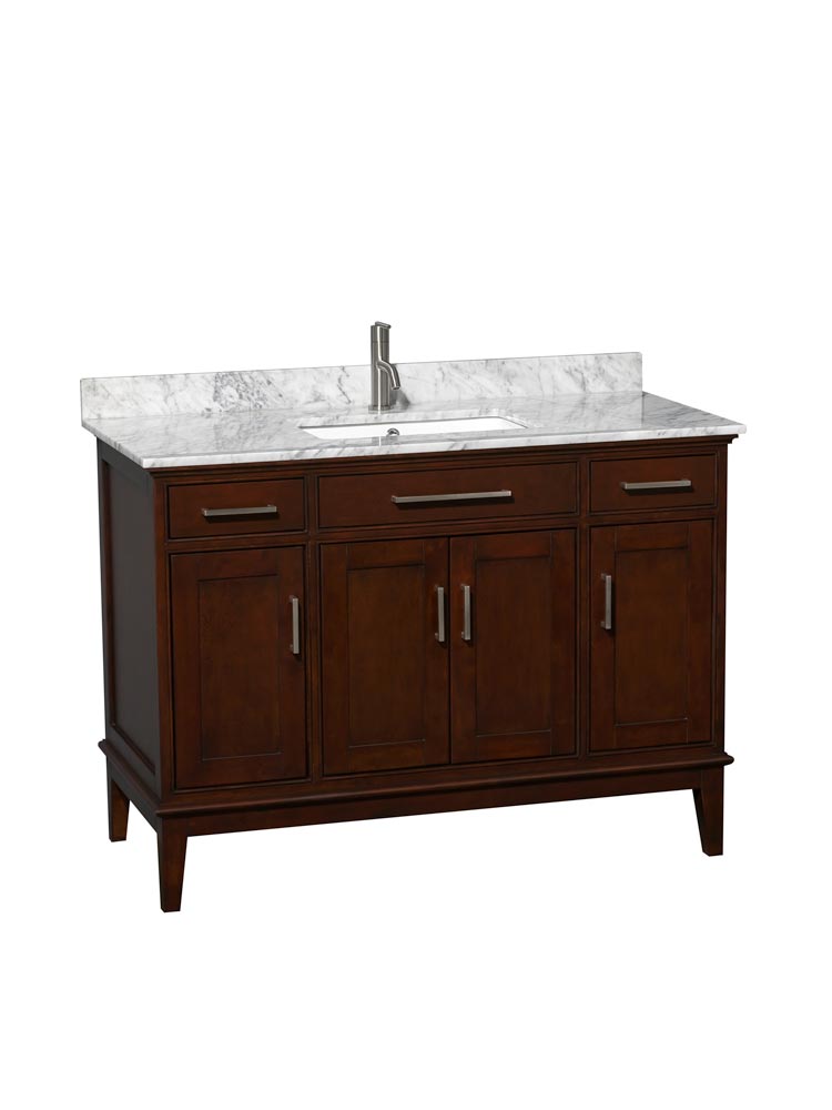 White Carrera Marble Top with Square Sink