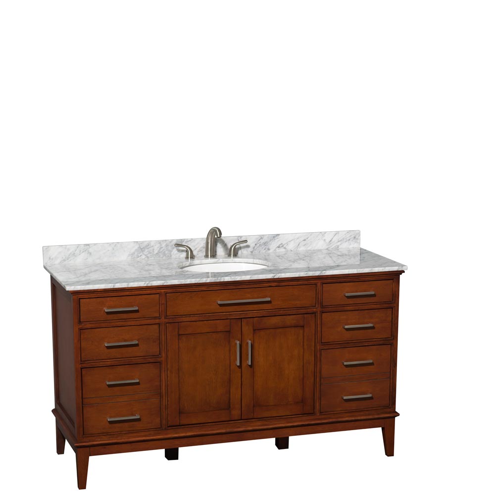 White Carrera Marble Top with Round Sink