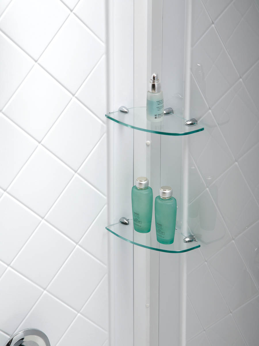 Integrated glass shelves Integrated glass shelves