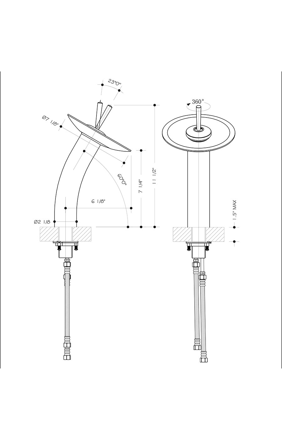 Waterfall Faucet - Dimensions Waterfall Faucet - Dimensions