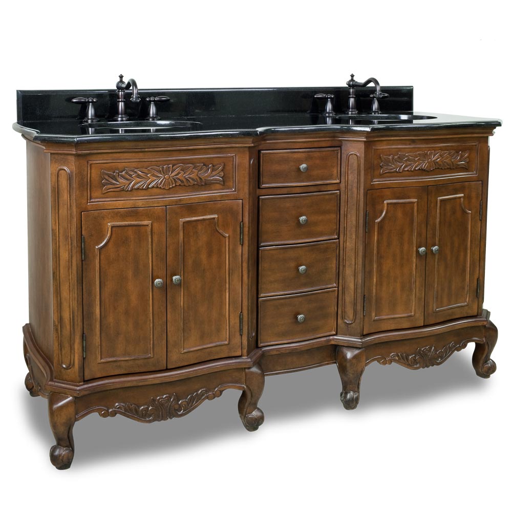 60.8" Morena Double Bath Vanity With Black Granite Top 60.8" Morena Double Bath Vanity With Black Granite Top