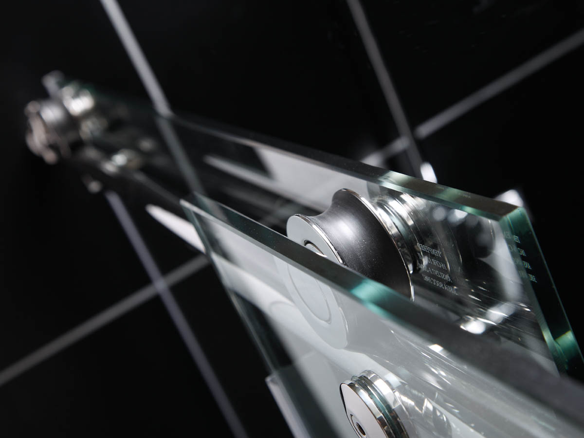 Sliding doors with stainless steel hardware Sliding doors with stainless steel hardware