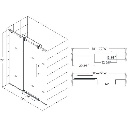 Dimensions for 72" Door Dimensions for 72" Door