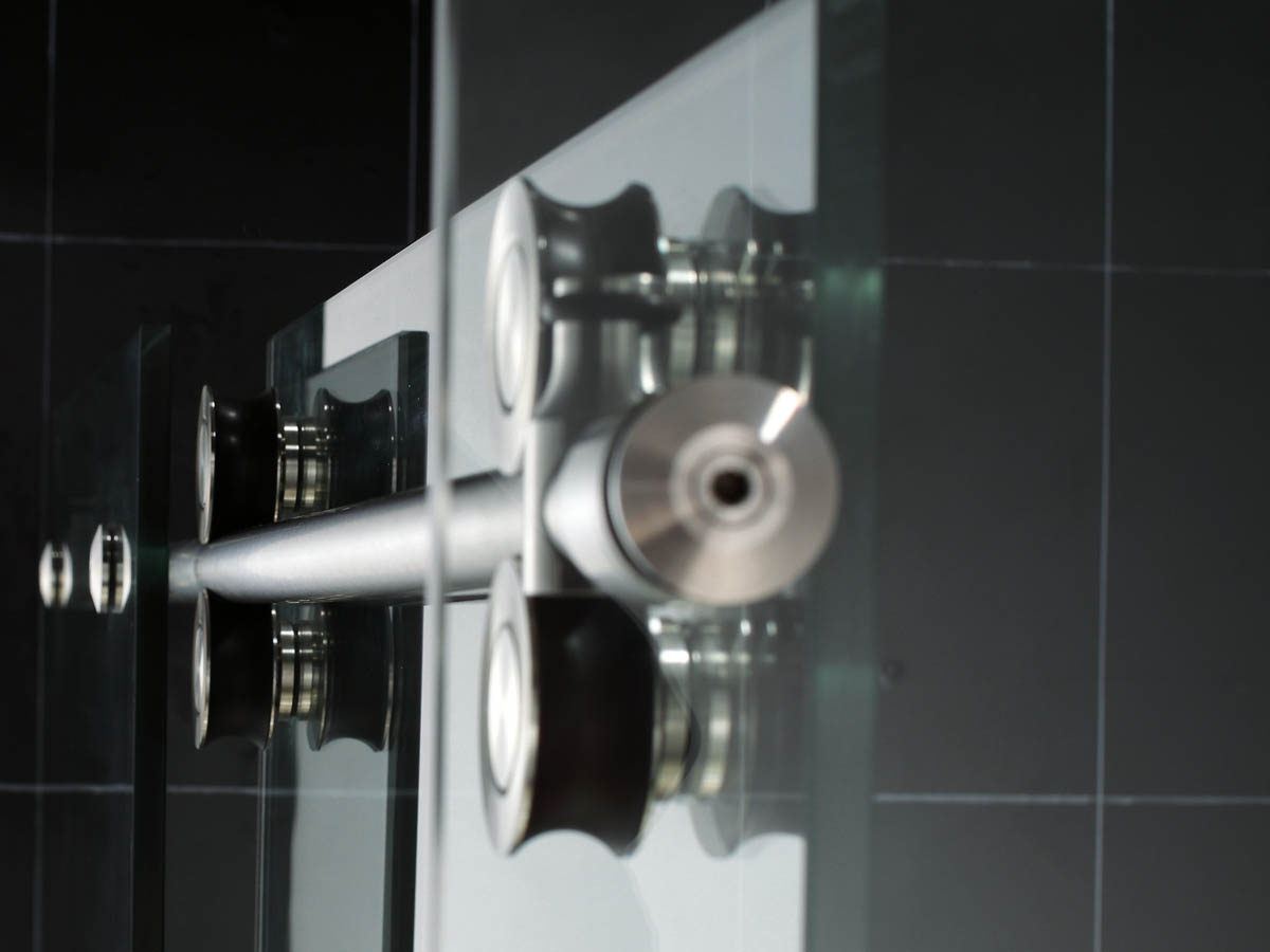 Zurich Sliding Shower Door - Sliding Mechanism in Brushed Steel Zurich Sliding Shower Door - Sliding Mechanism in Brushed Steel