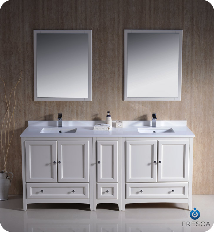 72 Oxford Double Sink Vanity Style 2 White Bathgems Com