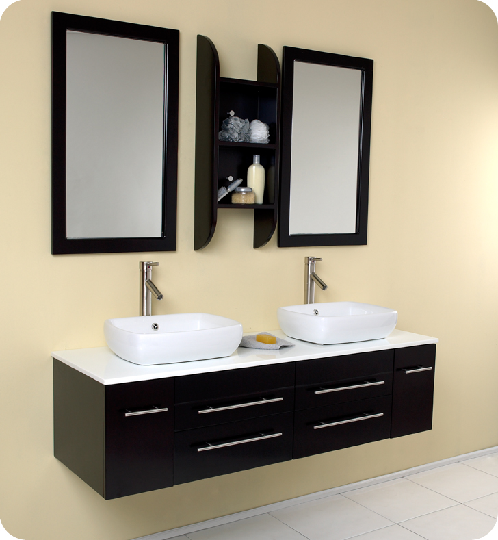 59" Bellezza Double Vessel Sink Vanity - Espresso ...