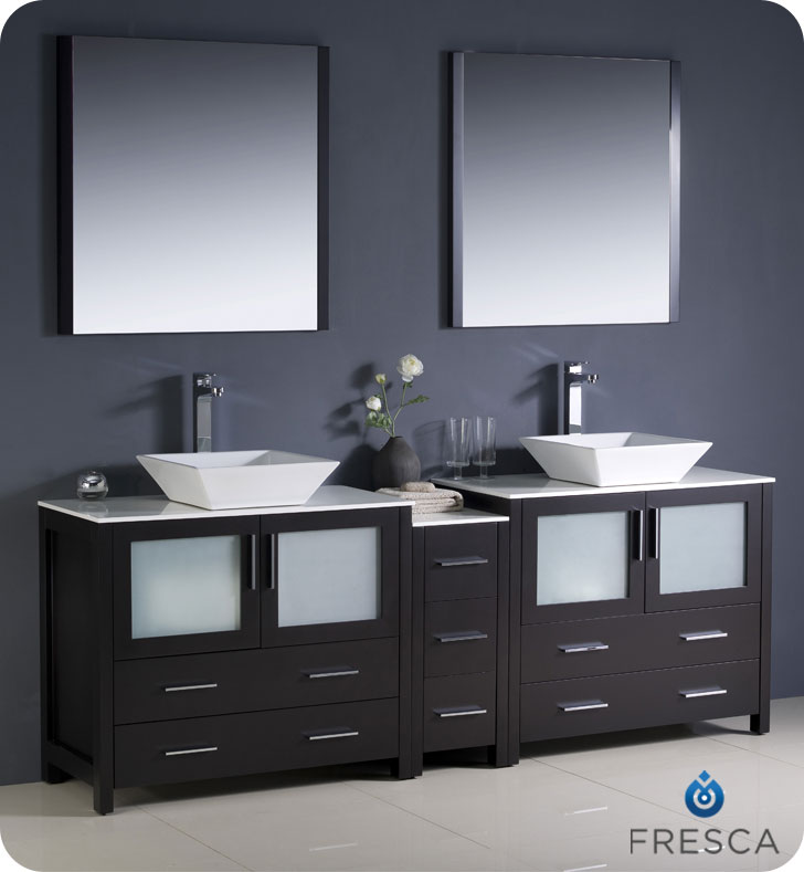 Extra Wide Double Bathroom Vanity 83.5" torino double vessel sink vanity - espresso - bathgems Extra Wide Double Bathroom Vanity 83.5" torino double vessel sink vanity - espresso - bathgems