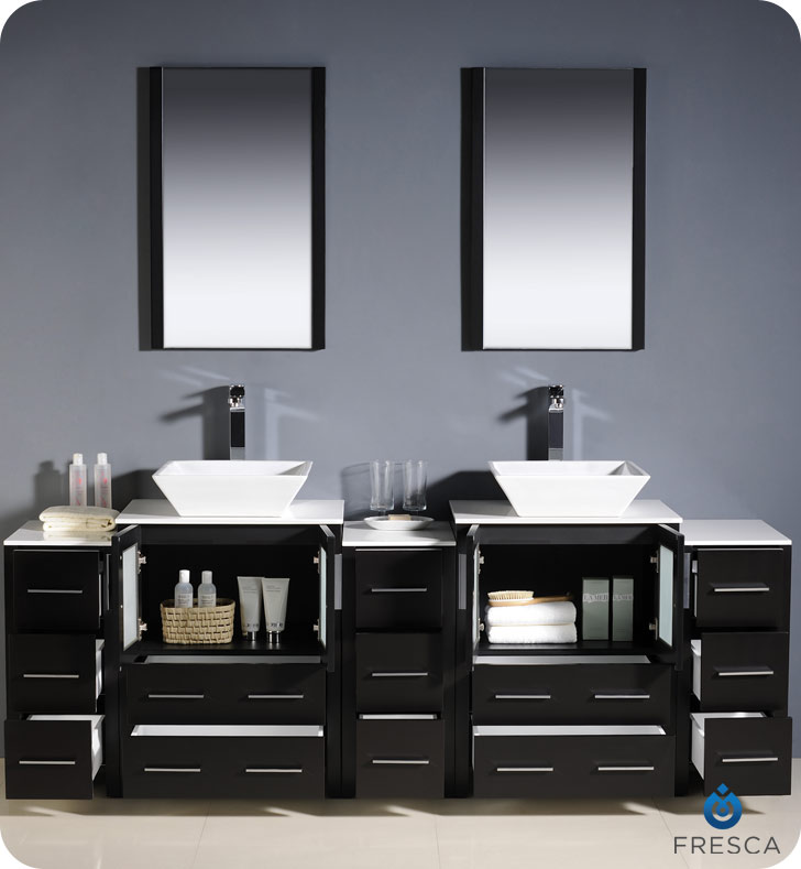 60 Inch Bathroom Vanity With Vessel Sink 60" to 84" torino double vessel sink vanity - espresso - bathgems 60 Inch Bathroom Vanity With Vessel Sink 60" to 84" torino double vessel sink vanity - espresso - bathgems