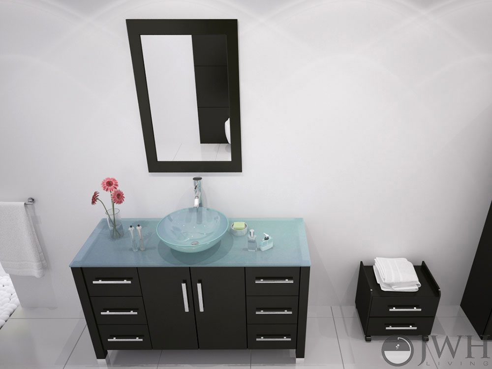 Bathroom Vanity Glass Top 47" grand crater bathroom vanity glass top - espresso - bathgems Bathroom Vanity Glass Top 47" grand crater bathroom vanity glass top - espresso - bathgems