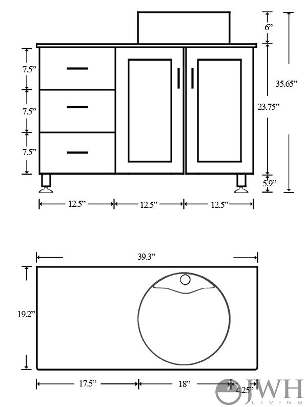 39" Naked Lune Single Bath Vanity