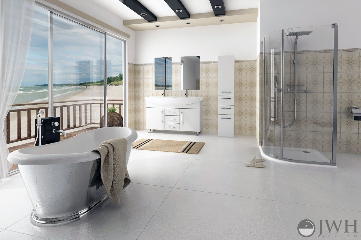 48" Celine Double Bathroom Vanity - White 48" Celine Double Bathroom Vanity - White
