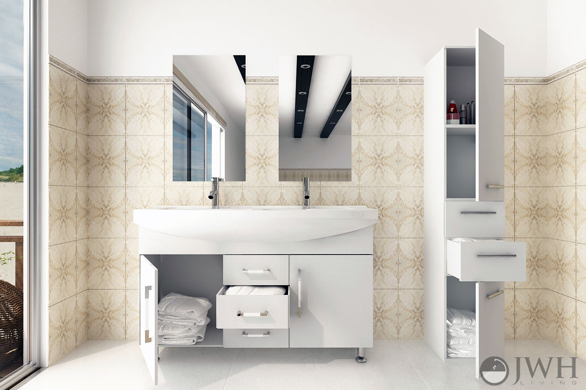 48" Celine Double Bathroom Vanity - White 48" Celine Double Bathroom Vanity - White