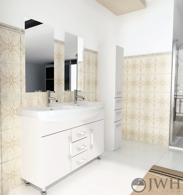 48" Celine Double Bathroom Vanity - White 48" Celine Double Bathroom Vanity - White