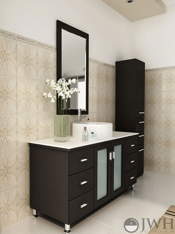 47 Grand Lune Bathroom Vanity White Top Espresso Bathgems 47 25 Grand Lune Single Bath Vanity Espresso Stone Top